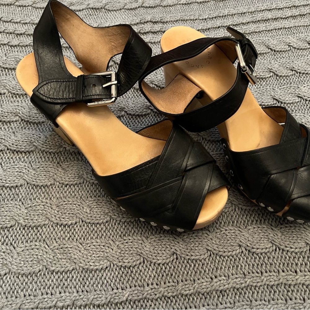 Marc by Marc Jacobs black leather platform sandals